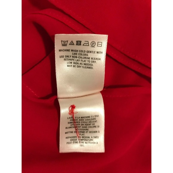 Anthropologie Moulinette Soeurs Colinne Red 3/4 Sleeve Bibbed Button Blouse - 2 - Picture 12 of 13